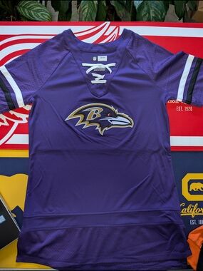 NFL Baltimore Ravens Purple Short Sleeve Lace-Up Tee